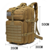 50L Large Capacity Tactical Backpack - Durable MOLLE Military Rucksack for Outdoor Hiking & Camping