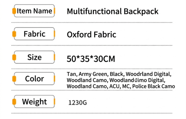 50L Large Capacity Tactical Backpack - Durable MOLLE Military Rucksack for Outdoor Hiking & Camping